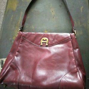 Vtg classic leather AIGNER shoulder bag